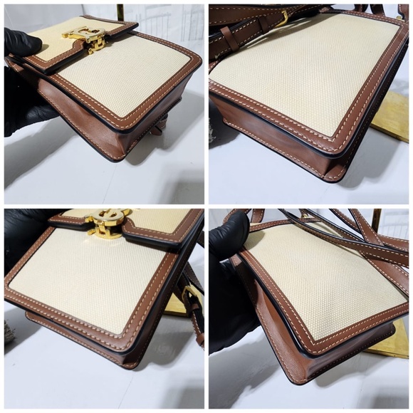 Authentic Burberry Thomas Burberry TB Shoulder Bag Brown/Cream - Picture 12 of 14